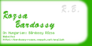 rozsa bardossy business card